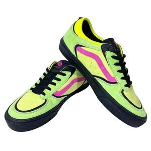 Vans Off The Wall Skate Rowley Sneaker Shoes Men 9 Women 10.5 Neon Pink Green